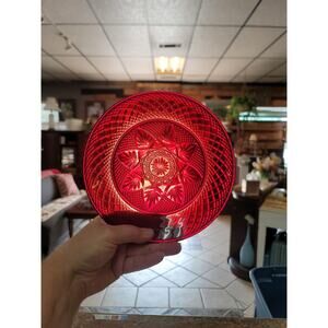 Vintage Ruby Red Cristal D'Arques Durand of France 8" Salad Plate
